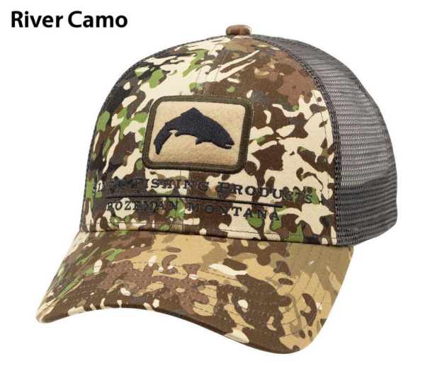 Simms Trout Icon Trucker Hat River Camo Simms Trout Icon Trucker Hat River Camo